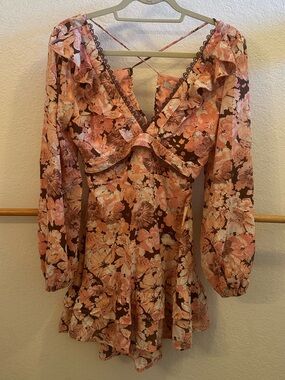 NWT Pink and cream floral mini dress.